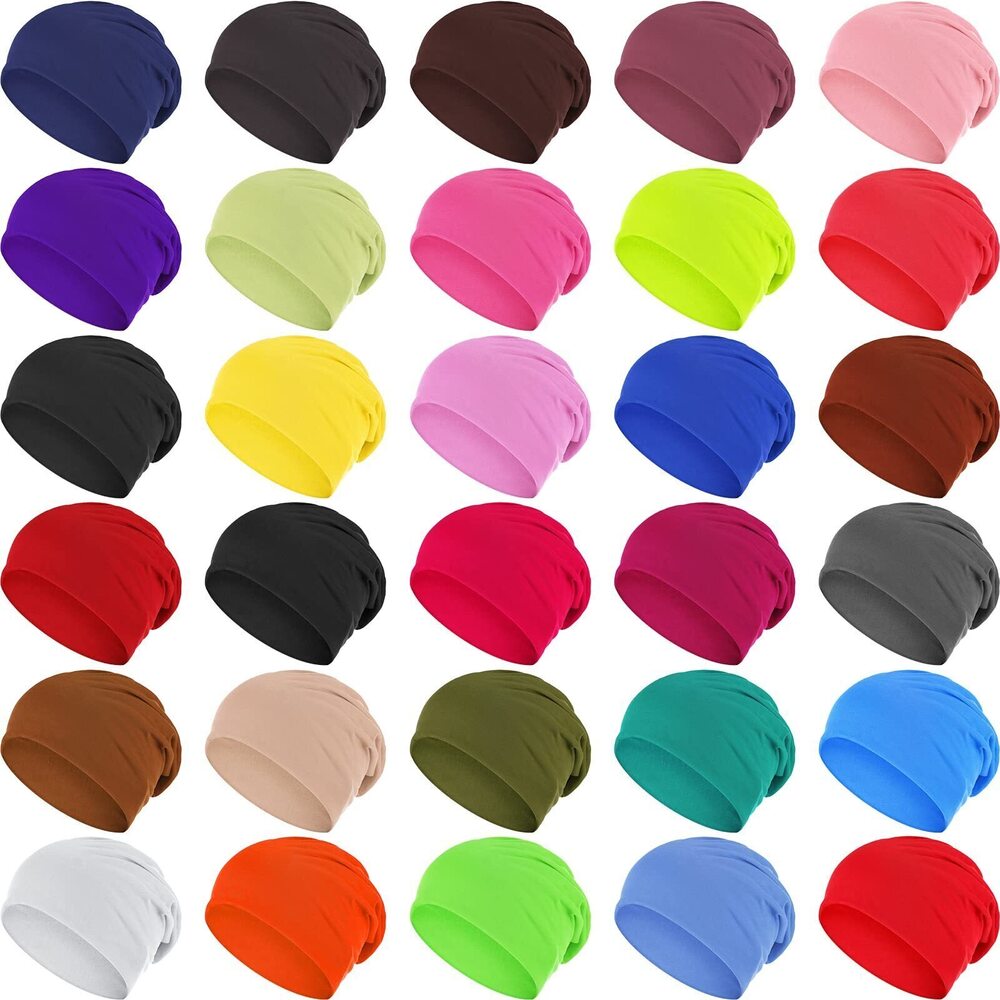 7229 30 Pieces Colorful Slouchy Beanie Hat Bulk Homeless Hat Winter Warm